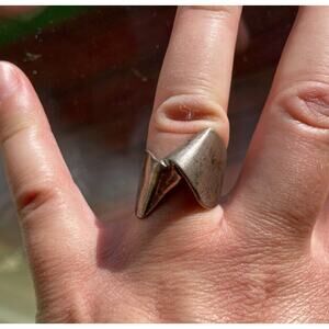 Modern JAD Italian Clavenzani Sterling Silver 925 Modernist Ring Size 6.5